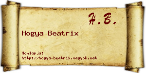 Hogya Beatrix névjegykártya